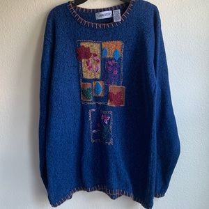 VTG Cabin Creek cottage core knitted Autumn leaf's sweater